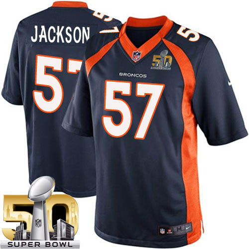 Youth Elite Tom Jackson Super Bowl L Nike Jersey Navy Blue Alternate - #57 NFL Denver Broncos